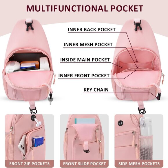 Water-Resistant Lightweight Crossbody Bag with Adjustable Strap - Perfect Size - Picture 3 of 6